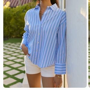 Blue Striped Women's Button down
